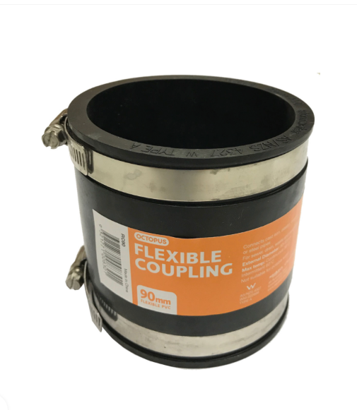 Flexible Coupling 90mm to 90mm PVC