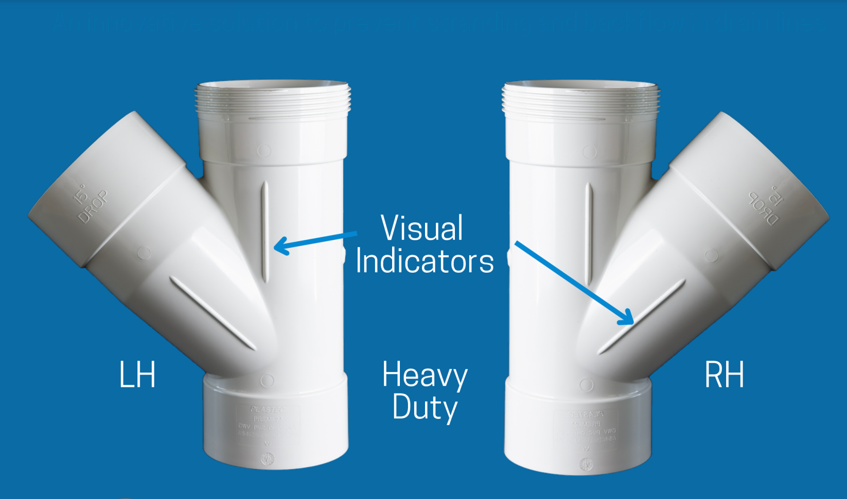 DWV Jumpdown Junction 100mm X 45 Deg X 15 Deg PVC