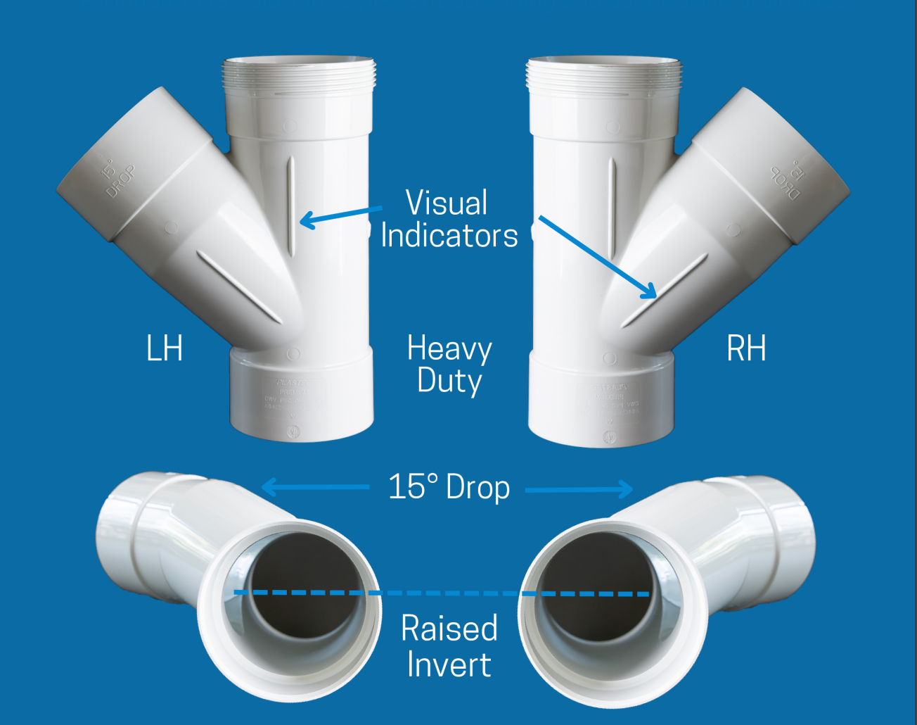 DWV Jumpdown Junction 100mm X 45 Deg X 15 Deg PVC