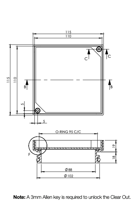 Tile Insert Clear Out Square