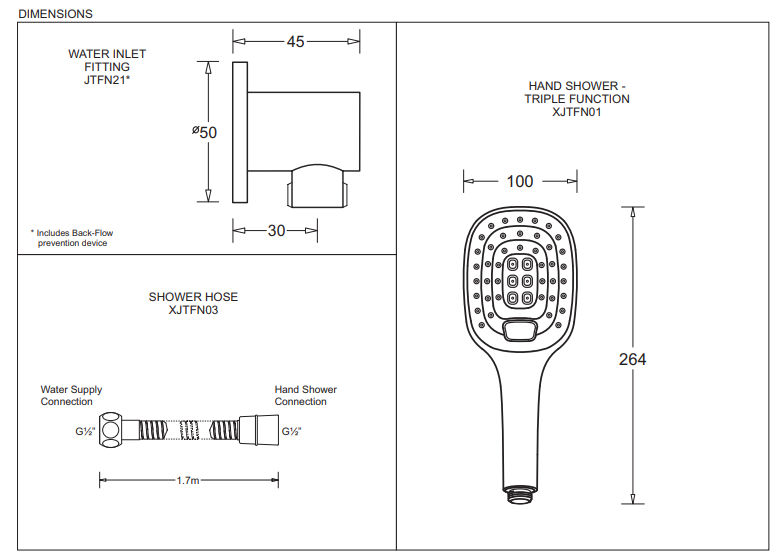 Left Hand Assisted Living Shower Kit