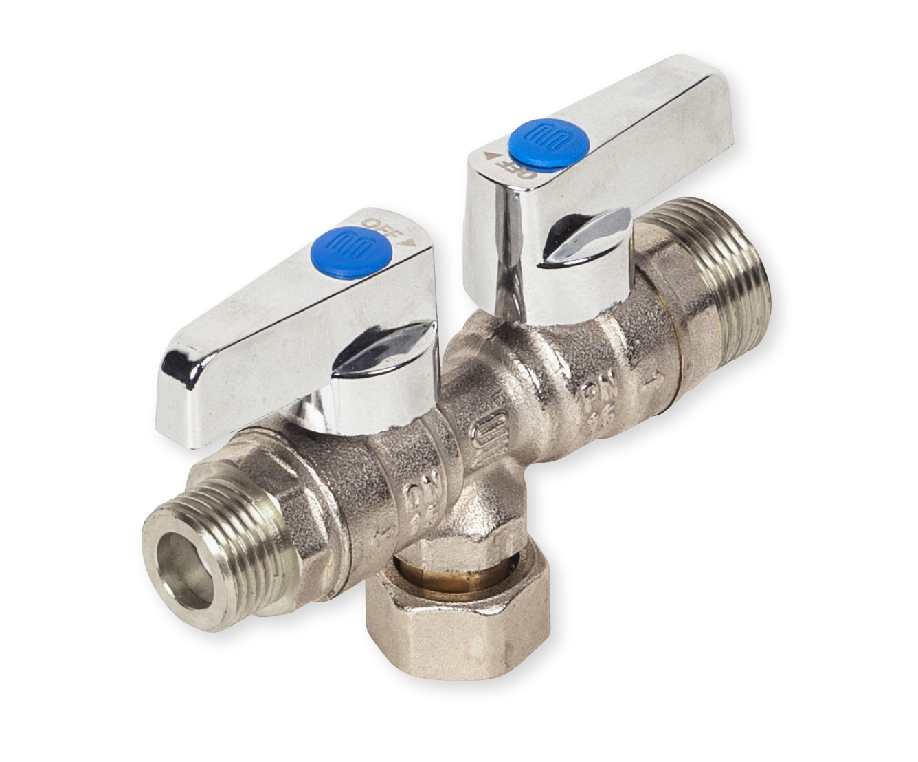 Zetco WaterMarked 2-Way Manifold - 15mm Inlet 15mm & 20mm Outlets