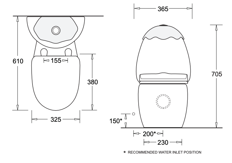 Egg Junior II Back To Wall Toilet Suite for Children with White Cistern Lid