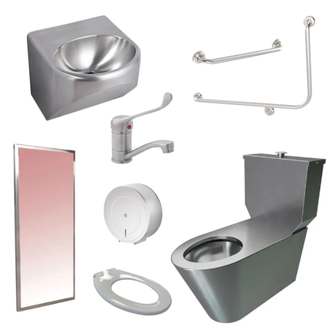 Stainless Steel Disabled Compliant AS1428.1 Commercial Bathroom Kit