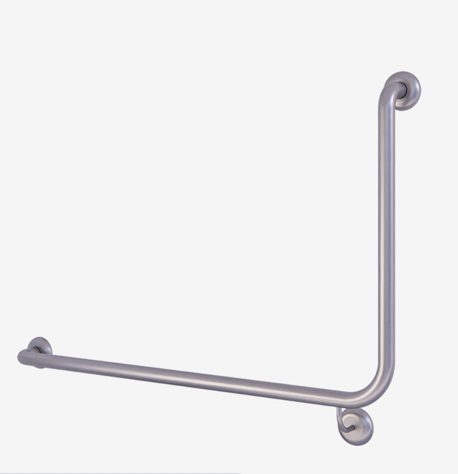 90° Flush Mount Side Wall Grab Rail LH - AS1428.1, 304 Stainless Steel, Satin Finish | MLR103X_SS