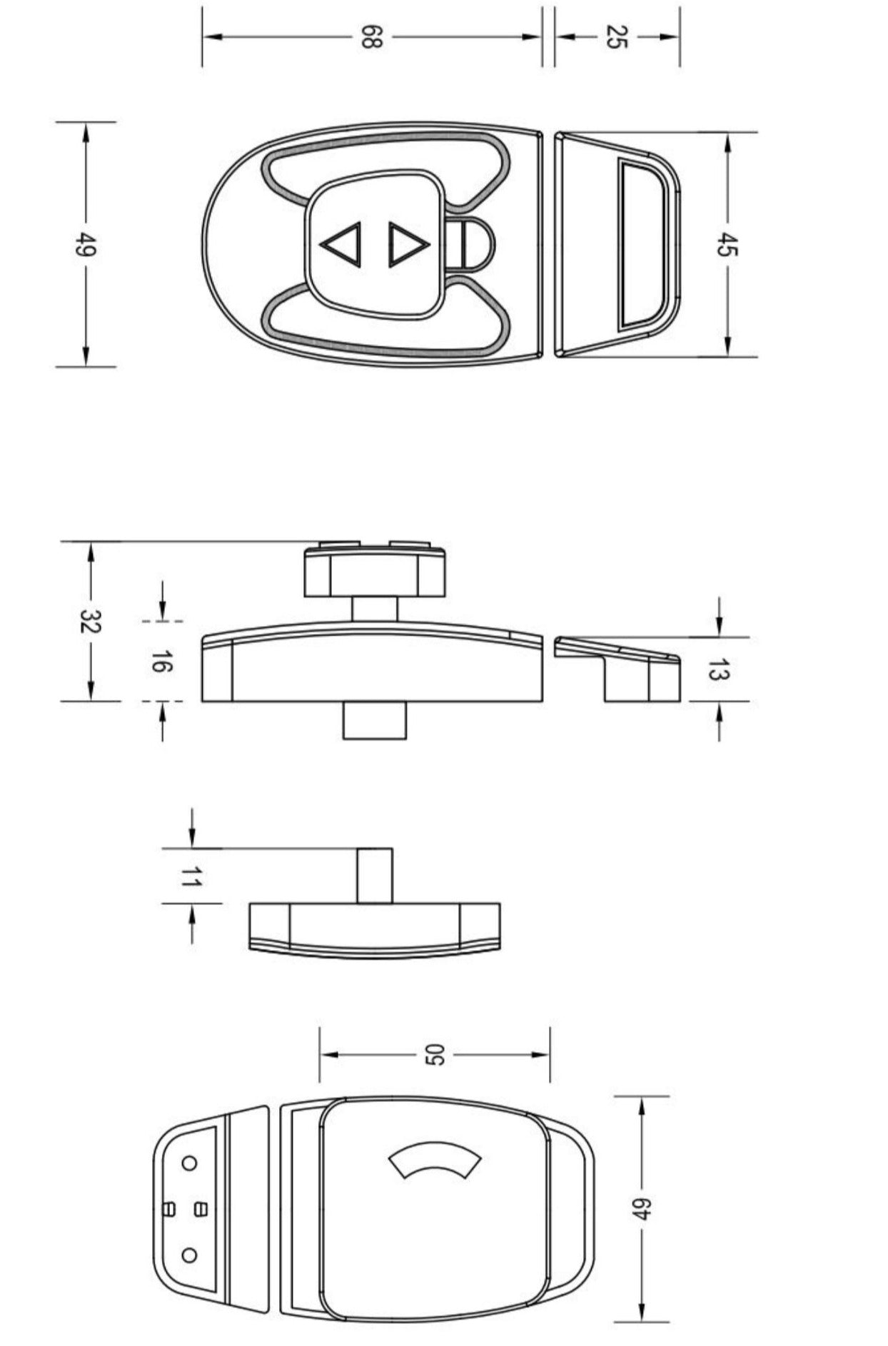 Sera Slide Lock & Indicator Set in Designer Black
