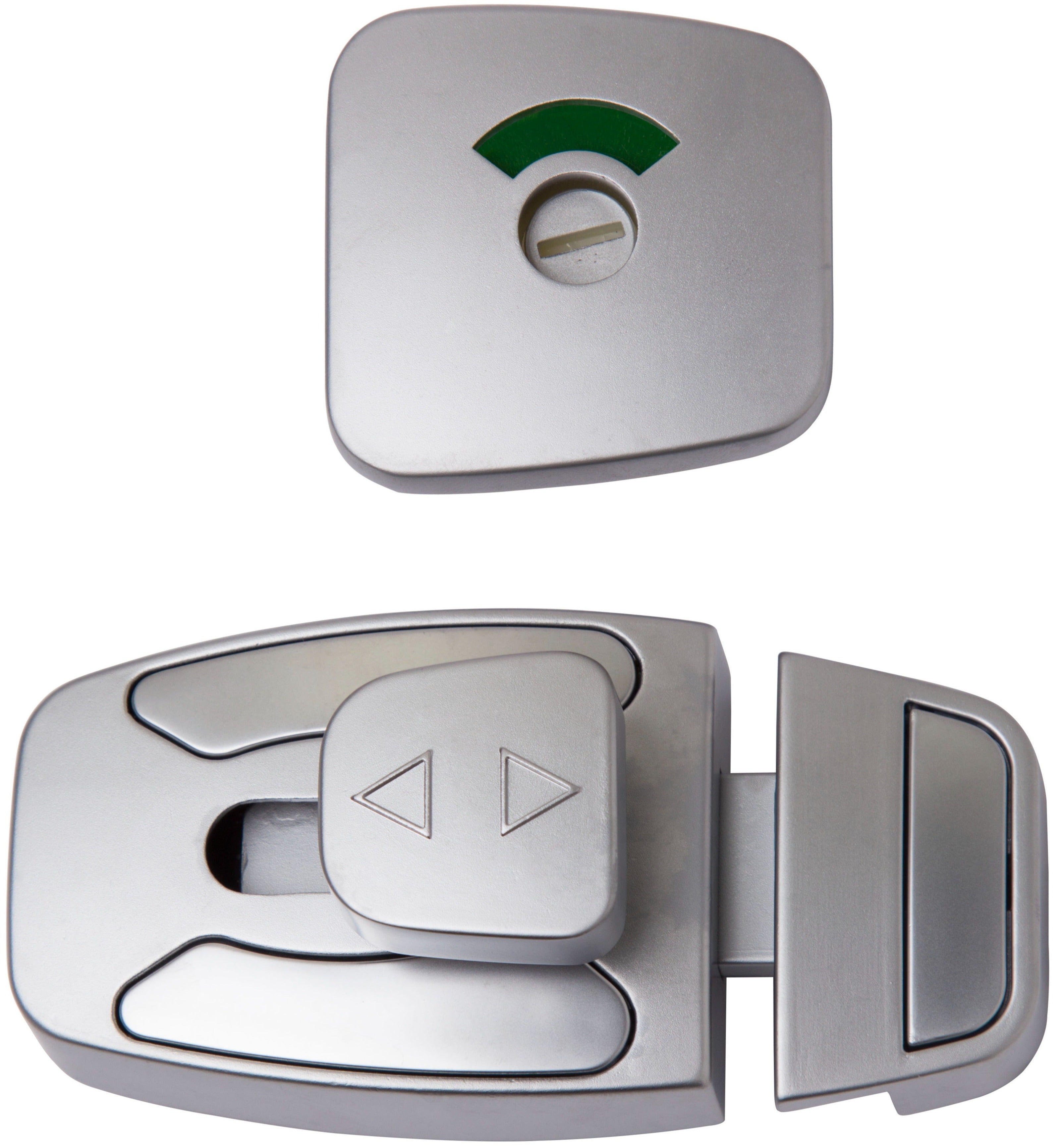 Sera Slide Lock & Emergency Release Indicator Set in Satin Chrome Plate