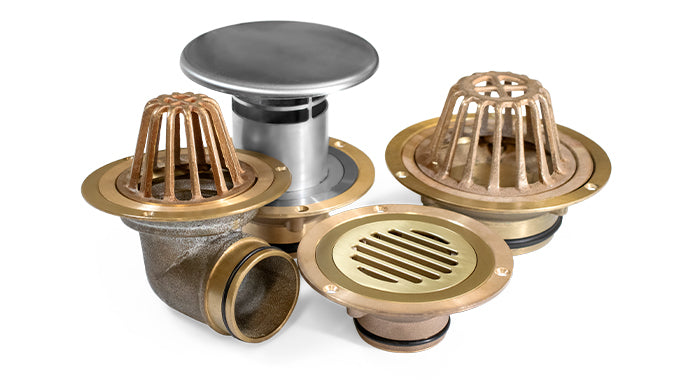 Small Diameter Roof Drains on white background