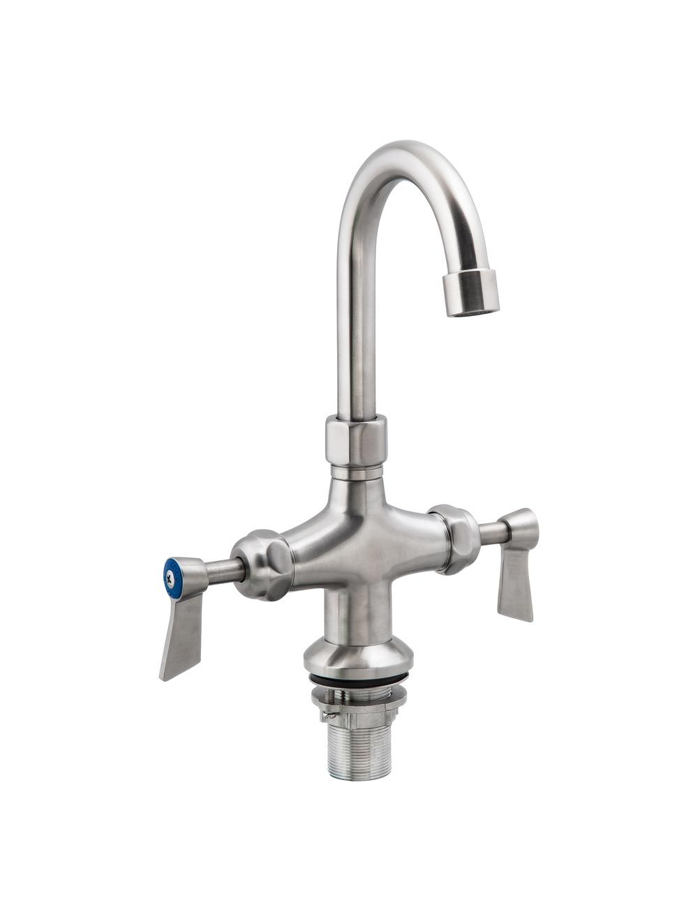 Stainless Steel Dual Hob Mount Body with Gooseneck Spout