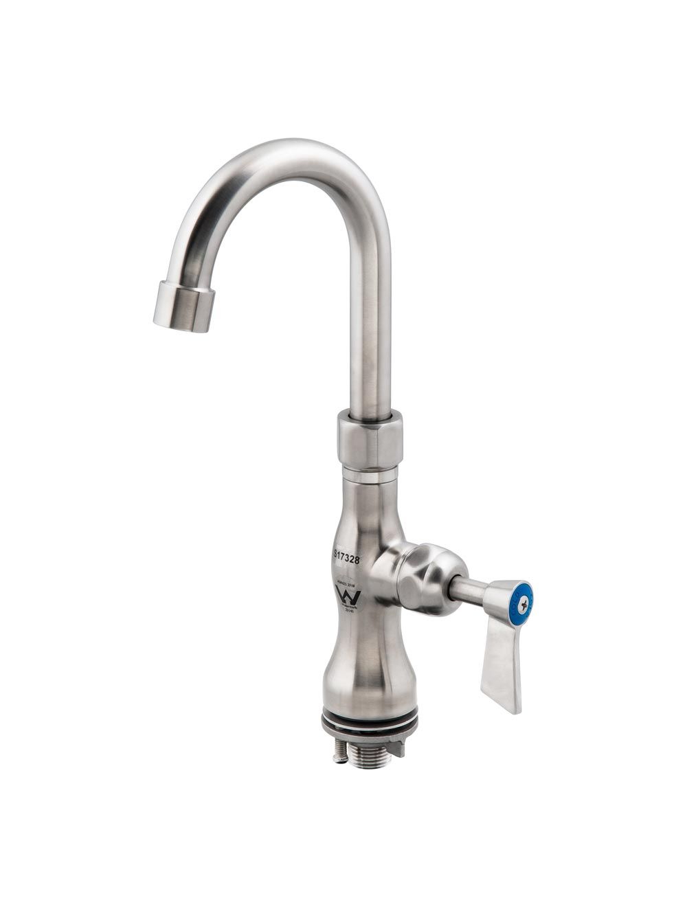 Stainless Steel Single Hob Mount Body with Single Control and Gooseneck Spout