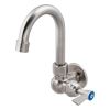 Stainless Steel Single Wall Mount Body with Single Control and Gooseneck Swivel Spout