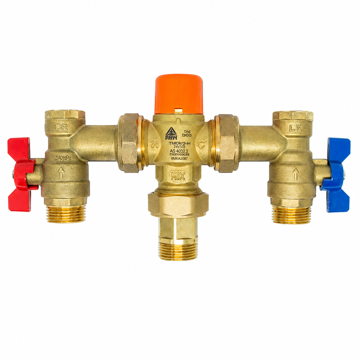 RBM T08 Tempering Valve with Isolation Elbows - Thermostatic, WaterMark | Series T08.B