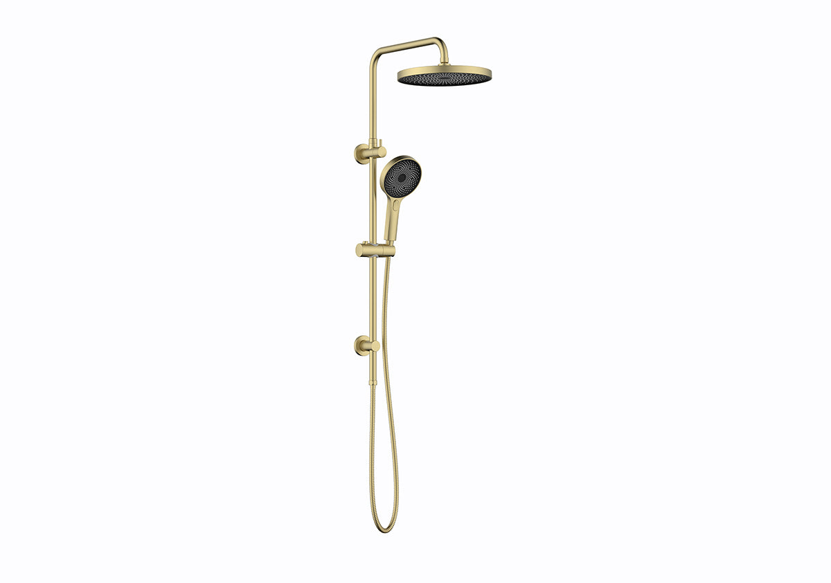 Twin Shower with Rail — 260mm Bush Head, 741 Nozzles, Diverter, 5 Finishes, Lifetime Warranty | T7808
