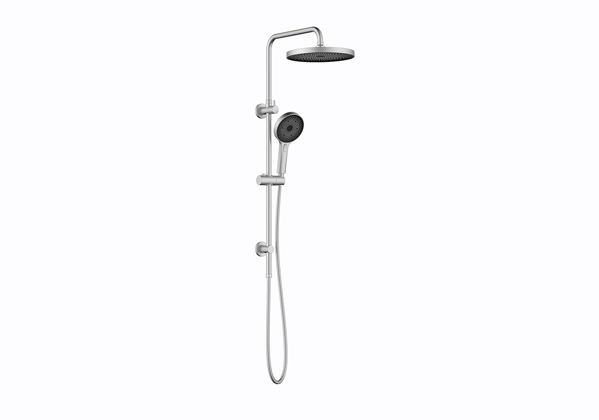 Twin Shower with Rail — 260mm Bush Head, 741 Nozzles, Diverter, 5 Finishes, Lifetime Warranty | T7808