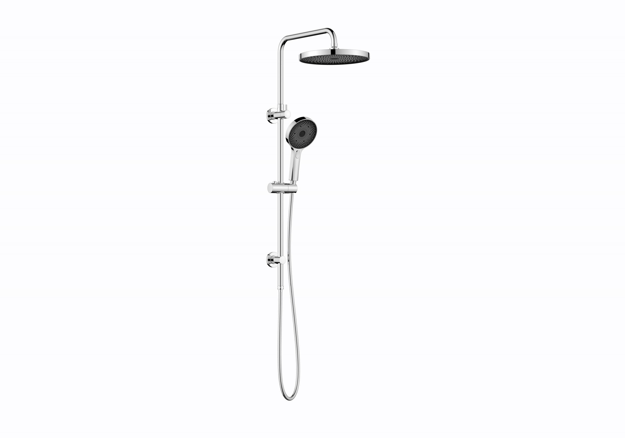 Twin Shower with Rail — 260mm Bush Head, 741 Nozzles, Diverter, 5 Finishes, Lifetime Warranty | T7808