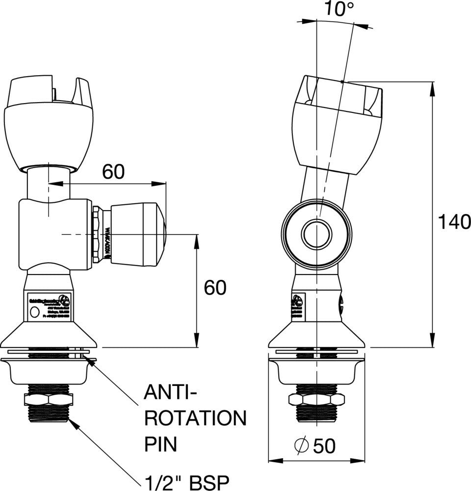 Ezy-Drink® SS316 Lead Safe™ Vertical Push Button Drinking Bubbler Tap - MI (RH)