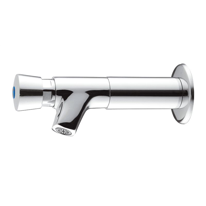 Gentec Flostop Lead Free DZR Brass Wall Mounted Single Temperature Timed Flow Bib Tap w/ Female Extension