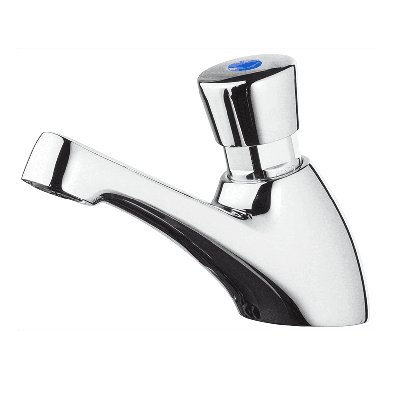 Gentec Flostop Lead Free DZR Brass Hob Mounted Single Temperature Timed Flow Pillar Tap