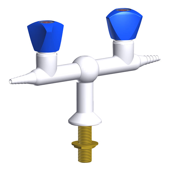 ProLab® Epoxy Coated Brass 2-Way Valve 180° Bench Mounted, Straight Outlet "Choose Media"