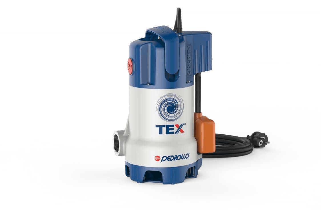 Pedrollo TEX 3 Vortex Sewage Pump with Vertical Float - 0.55kW, 240V, 240L/min