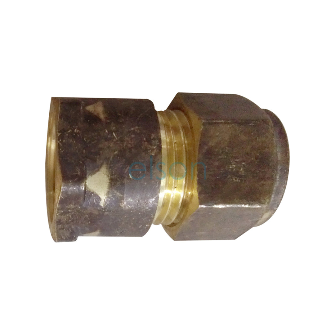 A 15mm x 15mm CxF nylon olive compression union with a metallic finish, designed for potable water applications.