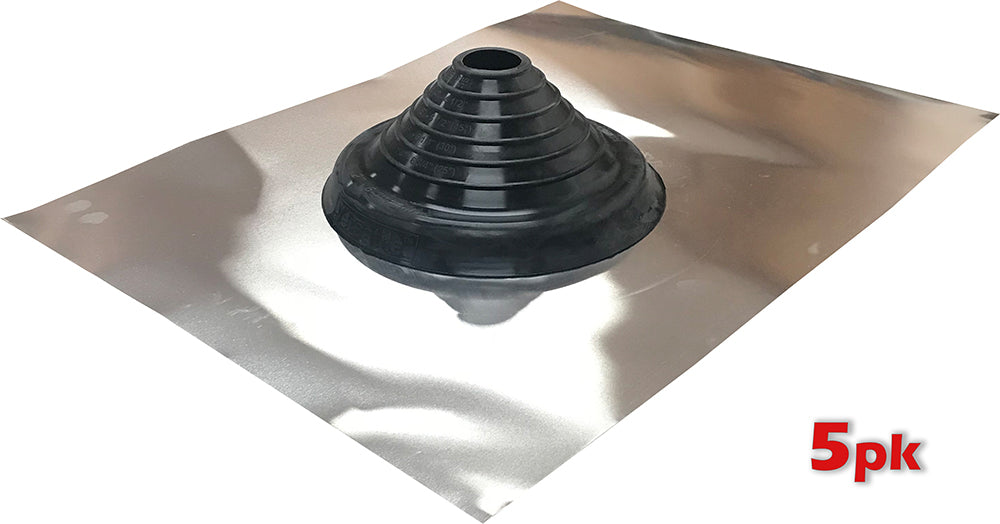 Aluminium Standard Roof Flashing EPDM #4 - Black, 50-170mm Pipe Range, 5 Pack | VAEF4B-5