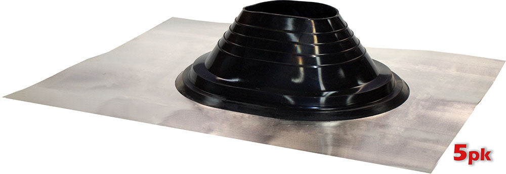 Aluminium Standard Roof Flashing EPDM #5 - Black, 175-280mm Pipe Range, 5 Pack | VAEM5B-5