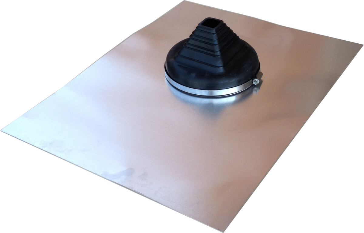 Aluminium Standard Roof Flashing EPDM - Black, 40-100mm Square Pipe Range | VAQE3B40-100