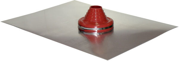 Aluminium Standard Roof Flashing Silicone Pre-Cut - Red, 50-90mm Pipe Range | VASCT2R50-90