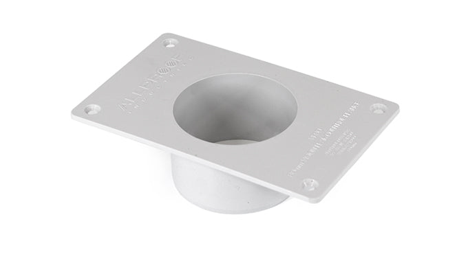 Channel Leak Control Flange - Rectangular PVC, 80mm Outlet