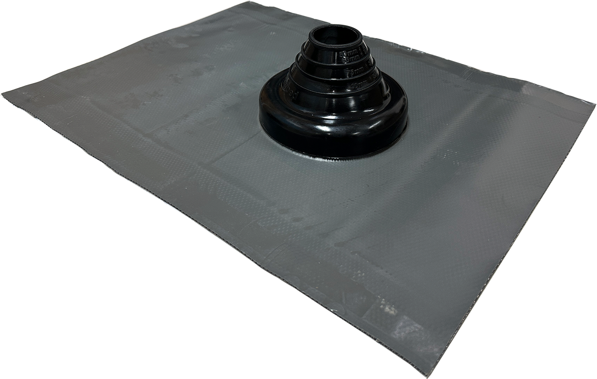 Aquaseal Flexatile EPDM Roof Flashing - Grey Base, Pre-Cut 50-90mm Pipe Range, BAL 12.5 | VWEC2B/G