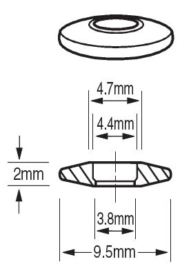 10G Moulded Washer Black 9.5mm OD | W10MB9.5