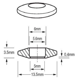 Moulded Washer 12G Black 13.5mm OD | W12MB13.5