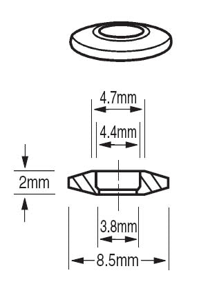 Moulded Washer 8/12G Black 8.5mm OD | W8MB8.5