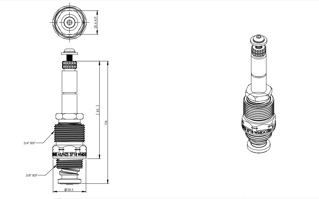 1/4 Turn Rising Jumper Valve Recess SBA
