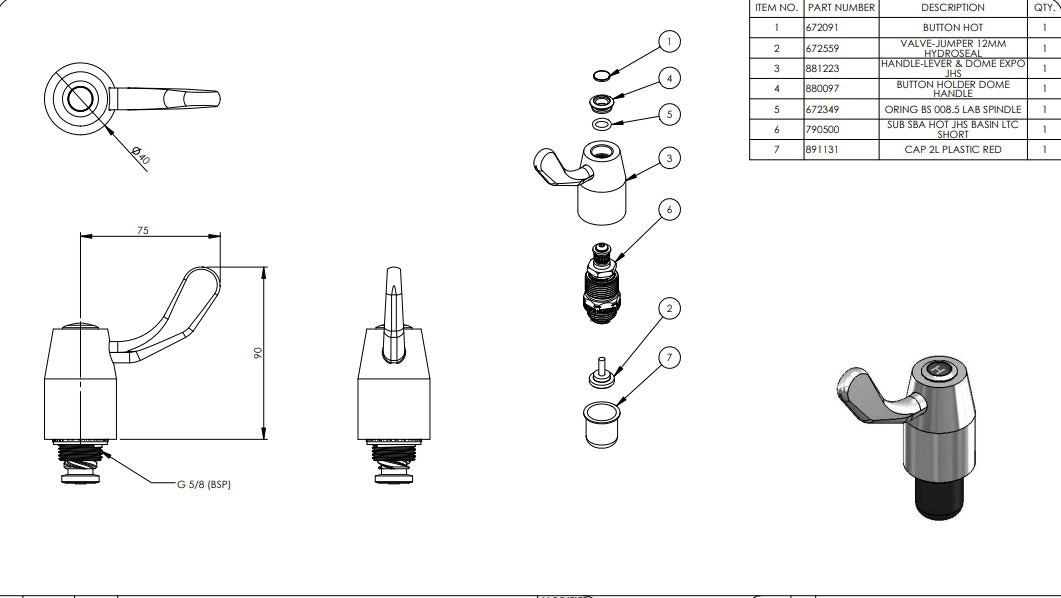 1/4 Turn Rising Jumper Valve Stuffing Box Assembly with Handle