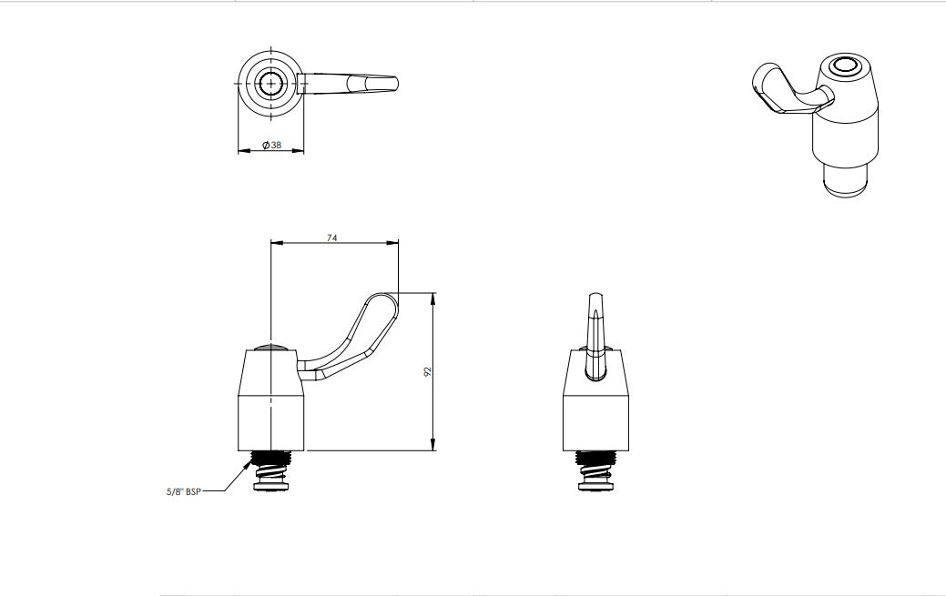 1/4 Turn Rising Jumper Valve Stuffing Box Assembly with Handle