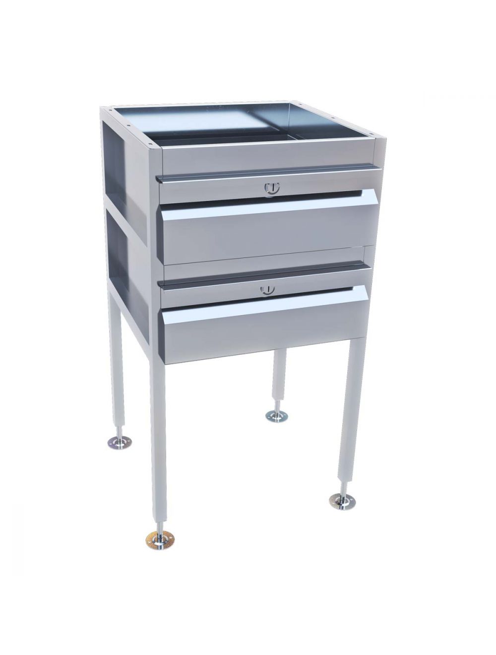 Lockable Freestanding Stainless Steel Drawer Unit (2 drawers)
