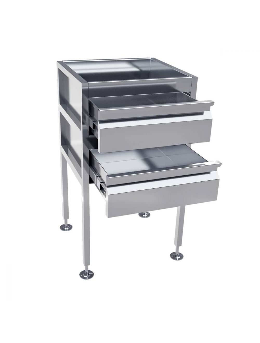 Freestanding Stainless Steel Drawer Unit (2 drawers)