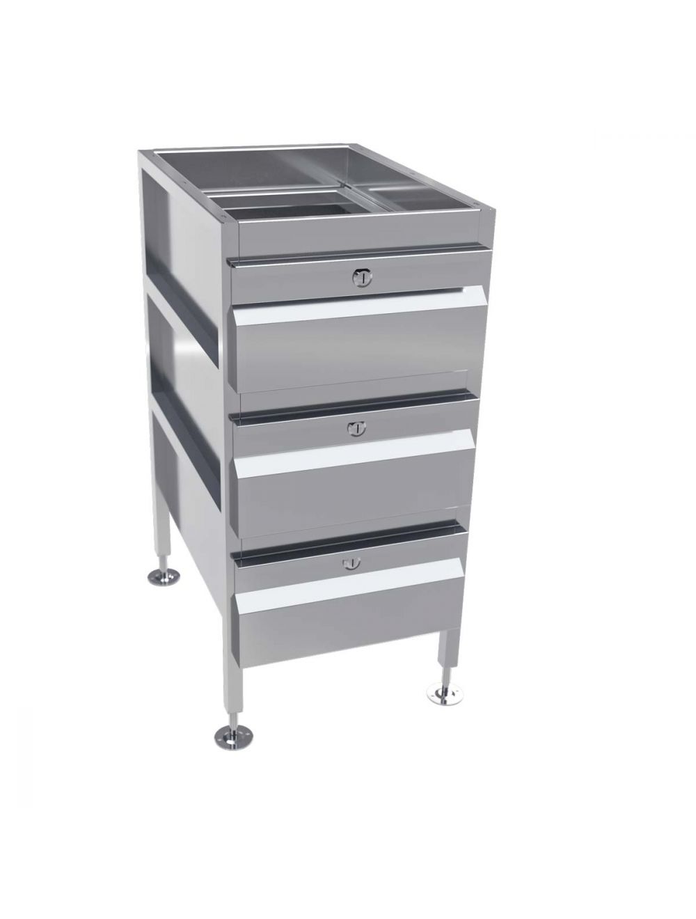 Gastronorm Freestanding Stainless Steel Drawer Unit (3 drawers)