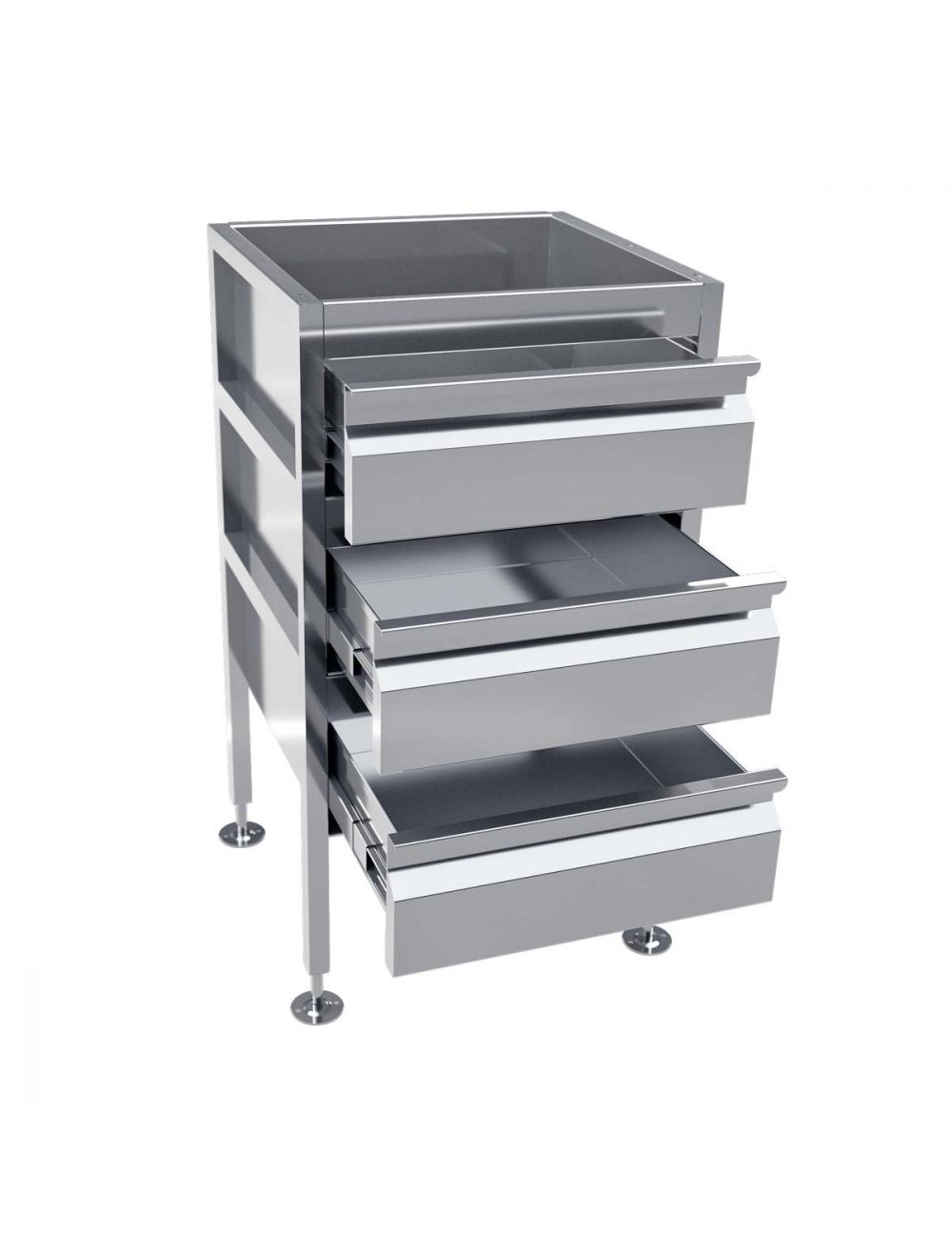 Freestanding Stainless Steel Drawer Unit (3 drawers)