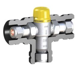AVG 15mm standard tempering valve, yellow cap