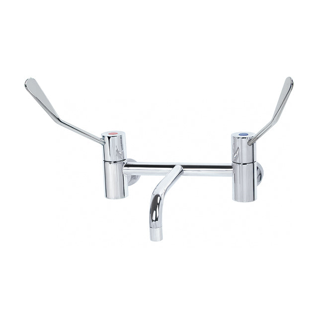 Gentec Lead Free DZR Brass Wall Mounted 150mm Lever Exposed Mixing Set w/ Fixed Parallel Spout