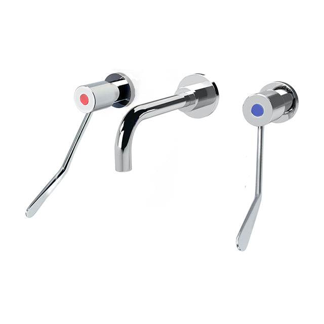 Lead Free DZR Brass In-Wall 150mm Lever Recess Mixing Set w/ Fixed Parallel Spout