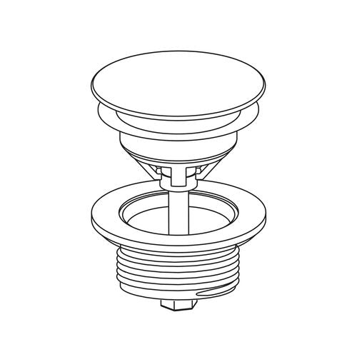 Plug & Waste Covered 32-40mm Chrome