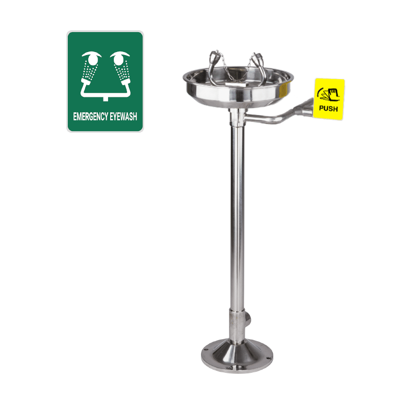 Zero Lead Stainless Steel 304 Floor Mounted Eyewash