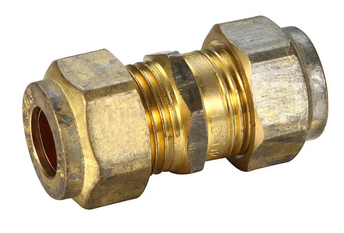 Copper Olive Compression Union - Brass, C x C, 15mm & 20mm, Lead Free