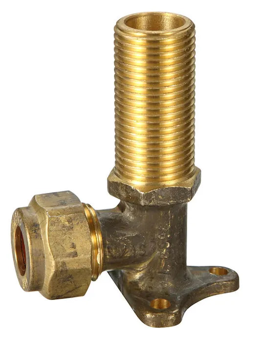Copper Olive Compression Lugged Male Elbow #19BP - Brass, C x MI, 15mm, Lead Free