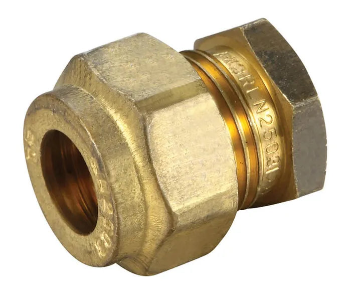 Copper Olive Compression Stop End - Brass, 15mm & 20mm, Lead Free