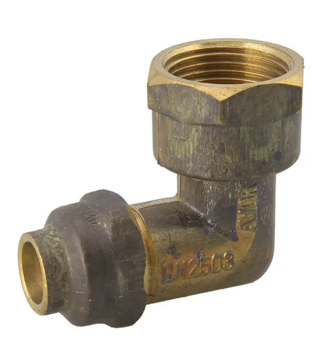 Flared Compression Reducing Female Elbow - Brass, FL x FI, 15 x 20mm & 20 x 15mm, Lead Free